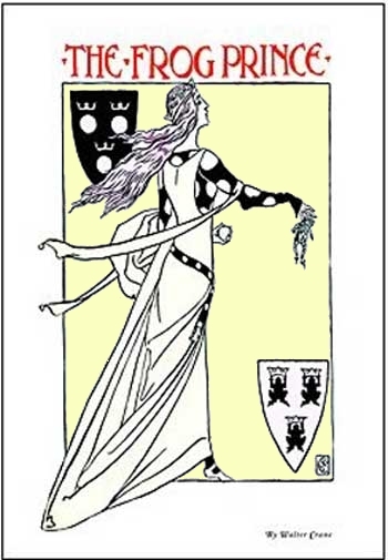 A 1900 illustration of 'The Frog Prince' by Walter Crane