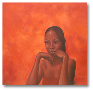 'Day Dream', oil; to inquire about this original work by Nelson, visit http://www.kadirnelson.com/Originals.html