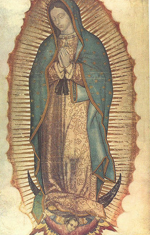 Mary, depicted as Our Lady of Guadalupe