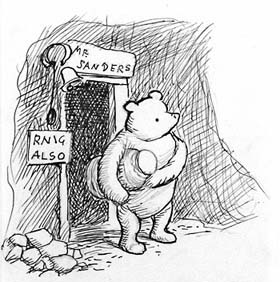 illustration by E.H. Shepard from 'Winnie-the-Pooh', 1926; Fair Use! Fair Use! Yay!