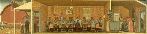 Dinner for Threshers, 1934; image from http://xroads.virginia.edu/~ma98/haven/wood/gallery4.html