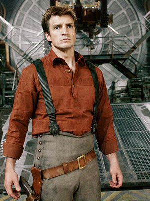 Nathan Fillion as Captain Mal Reynolds in Firefly. YUM. Yum yum yummery yum.